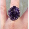 Zilveren ring gezet met ruwe Amethist 20.5 mm