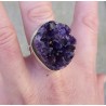 Zilveren ring gezet met ruwe Amethist 20.5 mm