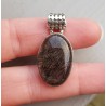 Zilveren edelsteenhanger ovale cabochon Toermalijnkwarts