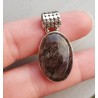 Zilveren edelsteenhanger ovale cabochon Toermalijnkwarts