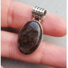 Zilveren edelsteenhanger ovale cabochon Toermalijnkwarts