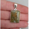 Zilveren hanger rechthoekige cabochon regenwoud Jaspis