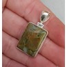 Zilveren hanger rechthoekige cabochon regenwoud Jaspis