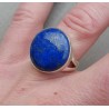 Zilveren ring gezet met ronde cabochon Lapis Lazuli 17.3 mm
