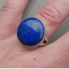 Zilveren ring gezet met ronde cabochon Lapis Lazuli 17.3 mm