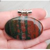 Zilveren hanger met dwarsliggende ovale cabochon Bloedsteen