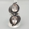 925 Sterling zilveren ring facet Rozenkwarts 18 mm