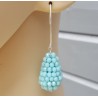 Oorbellen met druppel van licht blauwe Jade