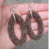 Zilveren oorbellen met grote ovale hanger van Smokey Topazen