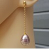 Oorbellen met lila Majorca parel