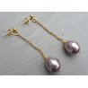 Oorbellen met lila Majorca parel