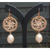 Oorbellen met Majorca parel en hanger met kristallen