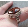 Zilveren ring met mahonie Obsidiaan in bewerkte setting 19 mm