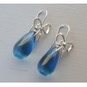 Zilveren oorbellen met blauwe Topaas quartz