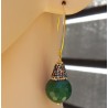 Oorbellen met Emerald groene Jade en kristallen