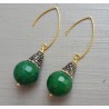 Oorbellen met Emerald groene Jade en kristallen