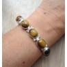 Zilveren edelsteen armband schakels gezet met Tijgeroog