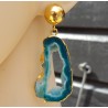Vergulde oorbellen druzy Agaat