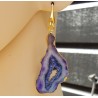 Vergulde oorbellen met paars / blauwe druzy Agaat