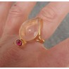 Rosé vergulde ring met Rozenkwarts en roze Toermalijn quartz 18