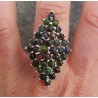 Zilveren ring gezet met zwarte Ethiopische Opalen 18 mm