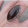 Zilveren ring marquise Pilbara Jaspis en bewerkte setting 18 mm