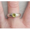 Zilveren ring gezet met ronde facet Peridot 19 mm