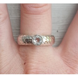 Zilveren ring gezet met ronde groene Amethist 19 mm