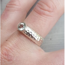 Zilveren ring gezet met ronde groene Amethist 19 mm