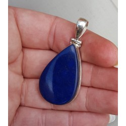 Zilveren hanger gezet met cabochon geslepen Lapis Lazuli
