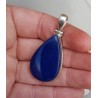 Zilveren hanger gezet met cabochon geslepen Lapis Lazuli