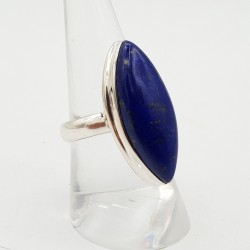 Zilveren ring gezet met marquise Lapis Lazuli 17.7