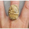 Zilveren ring gezet met ovale Landschap Jaspis 19