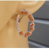 Zilveren oorbellen met oranje / gele Saffieren en Zirkonia