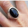 Zilveren ring gezet met Onyx (mannen ring) 20 mm