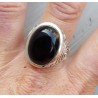 Zilveren ring gezet met Onyx (mannen ring) 20 mm