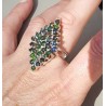 Zilveren ring gezet met zwarte Ethiopische Opalen 18 mm
