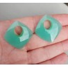 Creool hanger set vierkante aqua Chalcedoon