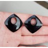 Creool hanger set vierkante zwarte Onyx