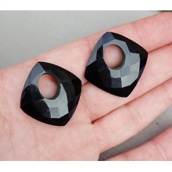 Creool hanger set vierkante zwarte Onyx
