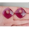 Creool hanger set vierkante Amethist quartz