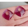 Creool hanger set vierkante Amethist quartz