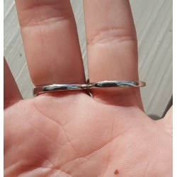 Zilveren dubbele ring met Ethiopische Opaal en Zirkonia 19-18.5m