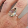 Zilveren ring gezet met groene Amethist 17.7