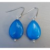 Oorbellen met gladde Oceaan blauwe Jade briolet