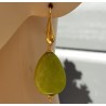 Oorbellen met gladde appeltjes groene Jade briolet
