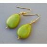 Oorbellen met gladde appeltjes groene Jade briolet