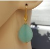 Oorbellen met facet mint groene Jade briolet