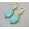 Oorbellen met facet mint groene Jade briolet