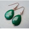 Oorbellen met gladde Emerald groene Jade briolet